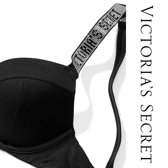 VICTORIA'S SECRET 🖤 Shine Strap Bombshell Add-2-Cups Push-Up Bikini Top - 34B - Picture 2 of 5